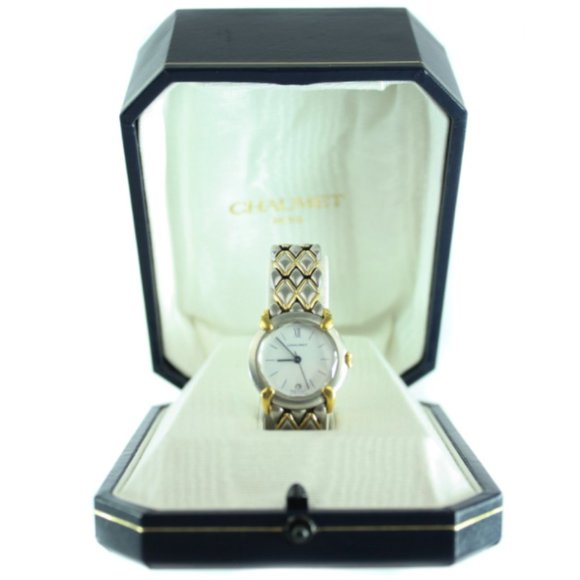 CHAUMET OR-ACIER QUARTZ WATCH WHITE DIAL TWO TONE main image 5